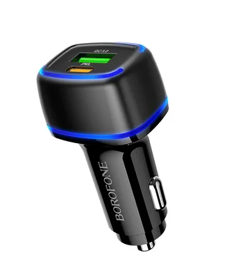 АЗУ Borofone BZ14A PD20W+QC3.0 (1Type-C/1USB/3A) + Type-C to Lightning Черный