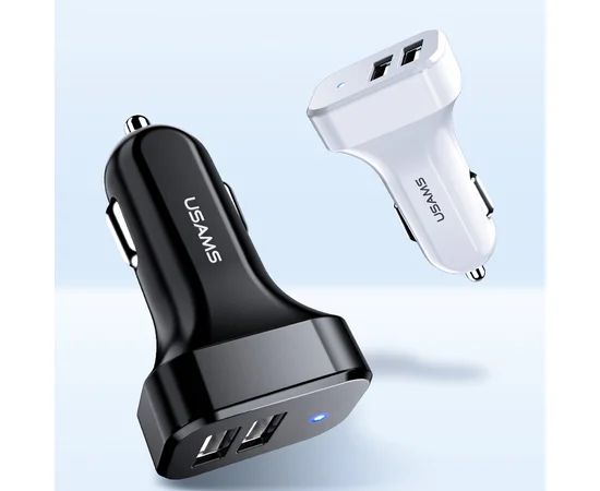 АЗУ USAMS US-CC087 C13 2.1A Dual USB Car Charger Черный