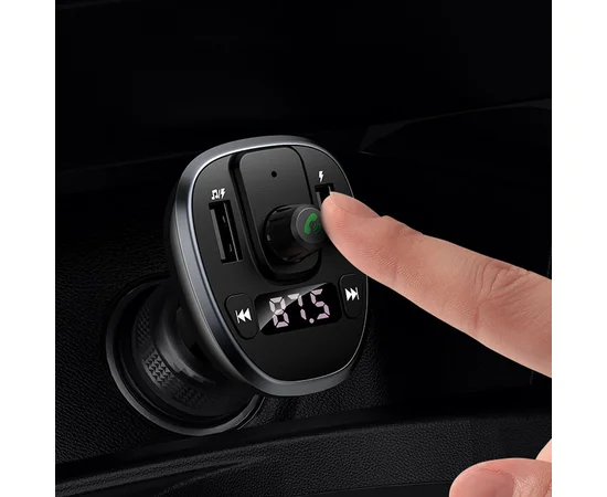 АЗУ USAMS US-CC115 C21 Bluetooth FM Tuner (2USB 3.4А) Черный