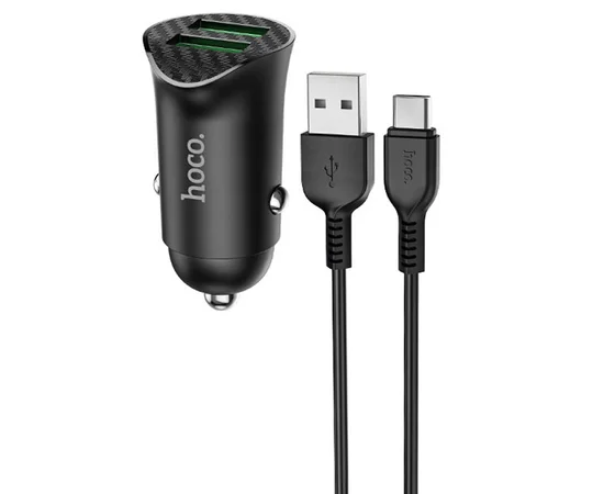 АЗУ Hoco Z39 QC3.0 (2USB) + Type-C Черный