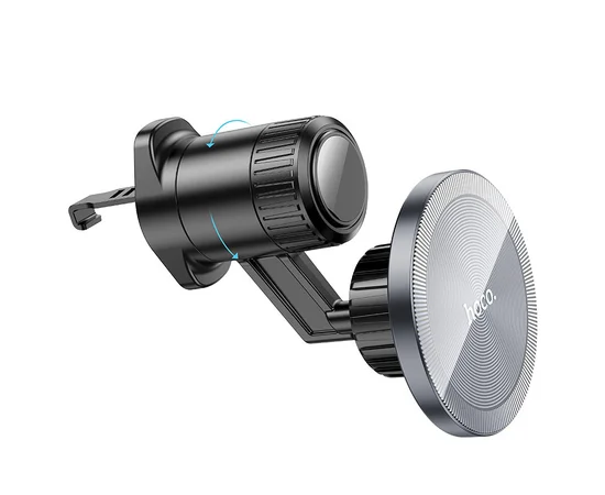 Автодержатель Hoco H23 Alma metal ring magnetic (air outlet) Black / Metal gray