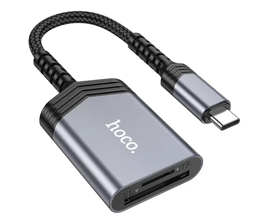 Картридер Hoco UA25 2in1 Type-C Metal gray