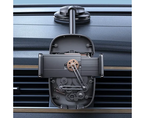 Автодержатель Usams US-ZJ065 Car Center Console Retractable Phone Holder (Adjustable Gooseneck) Black