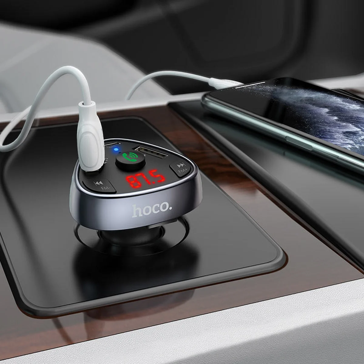 АЗУ FM модулятор HOCO E51 Черный