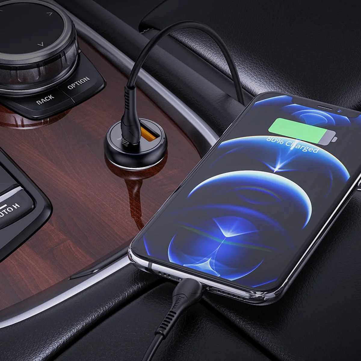 АЗУ Hoco NZ5 Smooth road PD30W + QC3.0 + Type-C to Lightning Чорний