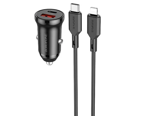 АЗУ Borofone BZ18A PD20W+QC3.0 + Type-C to Lightning Черный