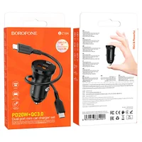 АЗУ Borofone BZ18A PD20W+QC3.0 + Type-C to Lightning Чорний
