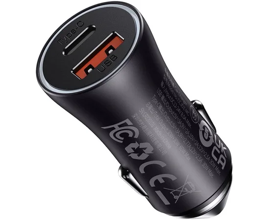 АЗУ Baseus Golden Contactor Max Dual USB+Type-C 60W (CGJP0001) Темно-серый