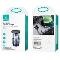 АЗУ Usams US-CC127 C25 42.5W + PD 20W Mini Прозрачный / Черный