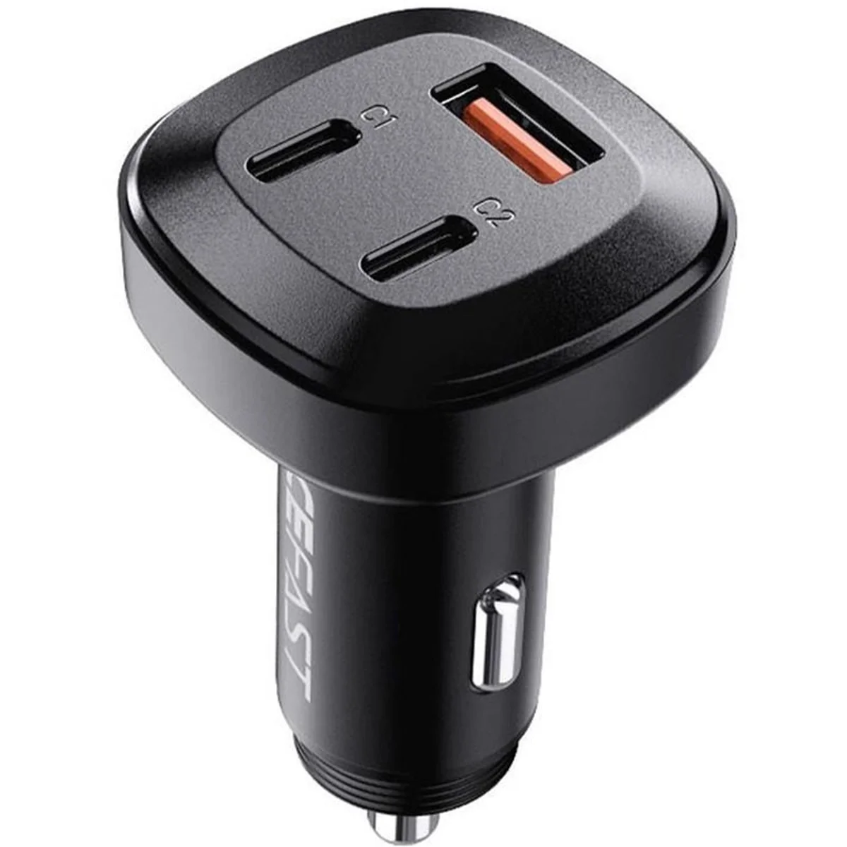 АЗУ Acefast B3 66W(USB-C+USB-C+USB-A) three-port metal car charger Black