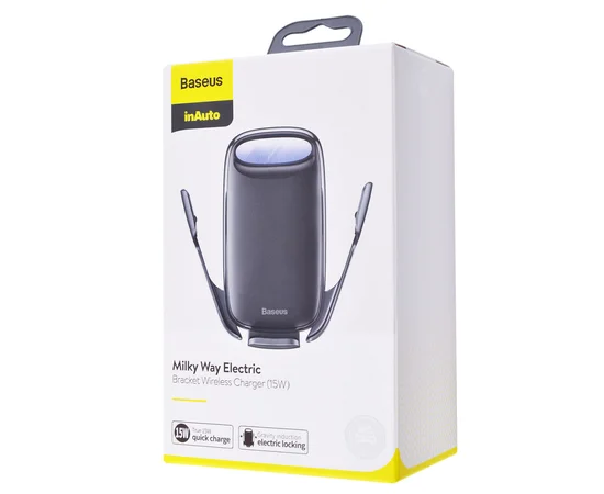 Автодержатель с БЗУ Baseus Milky Way Electric Bracket Черный