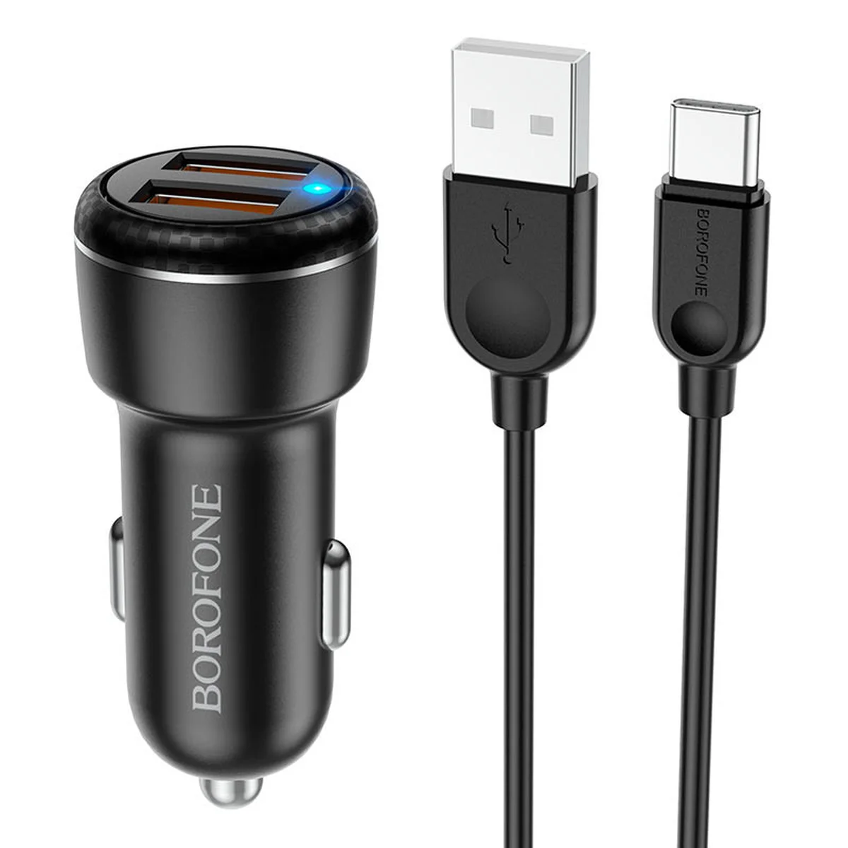 АЗУ Borofone BZ17 QC3.0 (2USB/3A) + Type-C Чорний