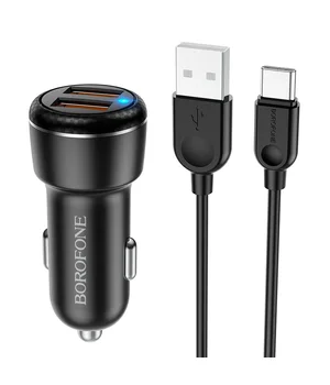 АЗУ Borofone BZ17 QC3.0 (2USB/3A) + Type-C Чорний