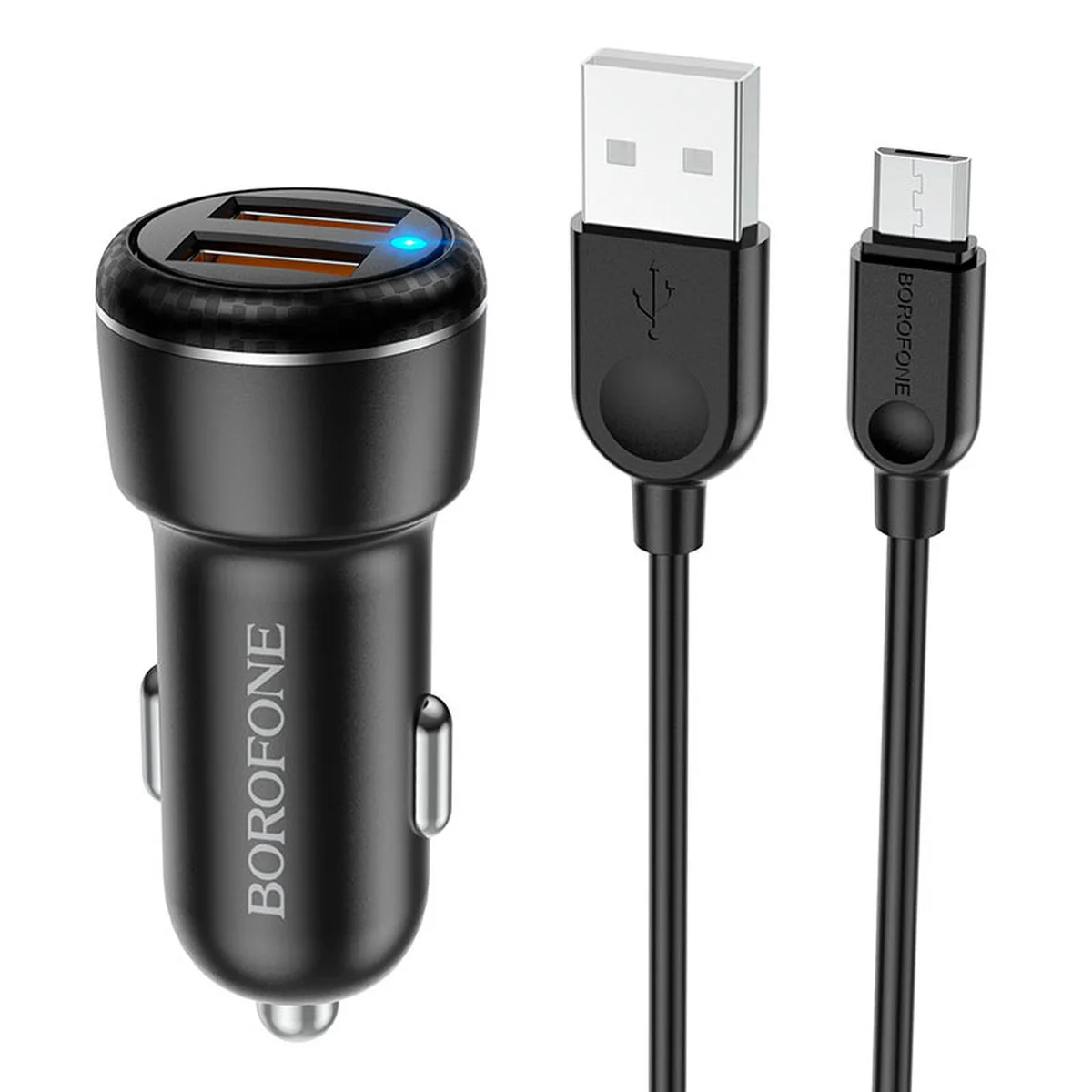 АЗУ Borofone BZ17 QC3.0 (2USB/3A) + MicroUSB Черный