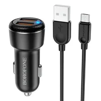 АЗУ Borofone BZ17 QC3.0 (2USB/3A) + MicroUSB Черный