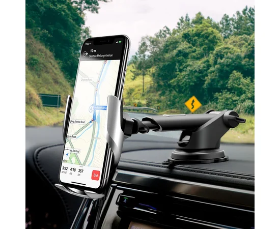 Автодержатель с БЗУ Hoco S14 Стальной