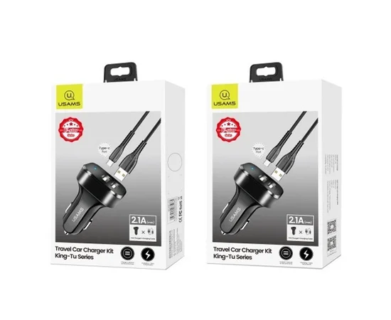 АЗУ Usams C13 2.1A Dual USB + U35 Micro USB cable (1m) Черный