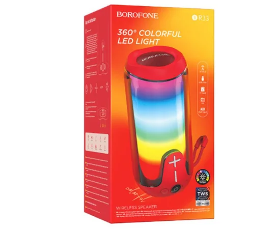 Bluetooth Колонка Borofone BR33 Pulse color sports Red
