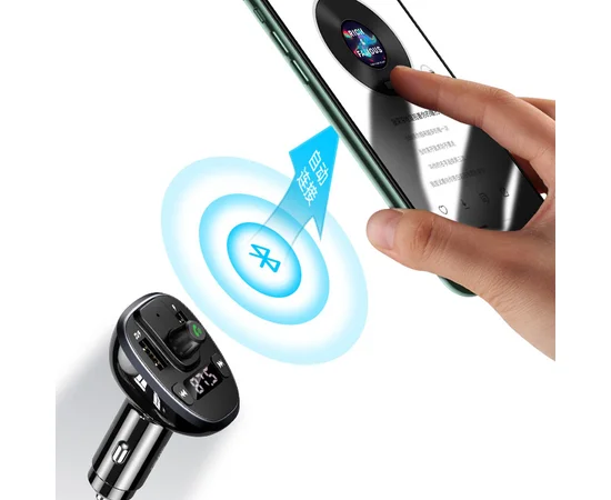 АЗУ USAMS US-CC115 C21 Bluetooth FM Tuner (2USB 3.4А) Черный