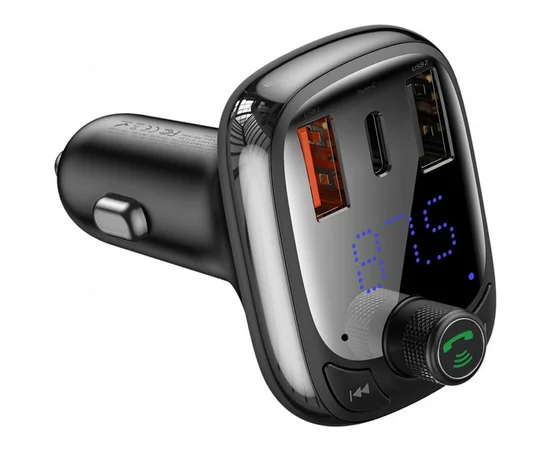 АЗУ Baseus T typed S-13 Bluetooth FM Launcher (PPS QC) 2USB + Type-C (CCTM) Черный