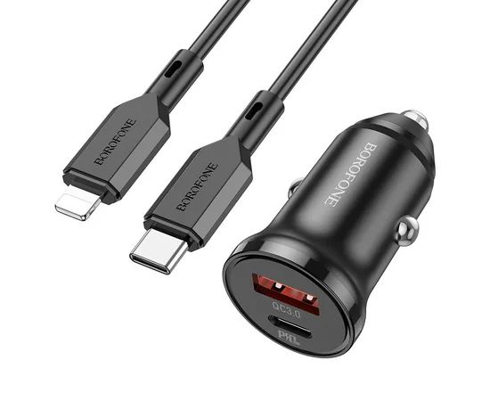 АЗУ Borofone BZ18A PD20W+QC3.0 + Type-C to Lightning Черный