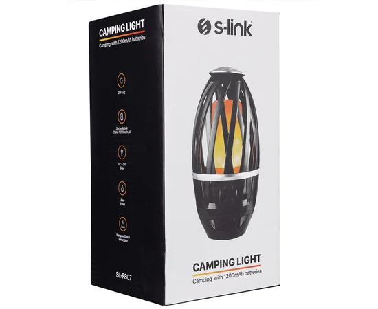 Фонарь аккумуляторный S-link SL-F807 34 Leds 1200mAh USB Rechargeable Flame Effect Decorative Черный