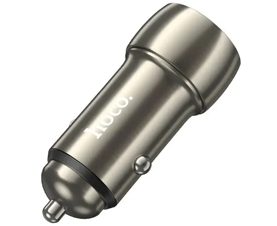 АЗУ Hoco Z48 Tough 40W (2Type-C) + Type-C to Lightning Metal gray