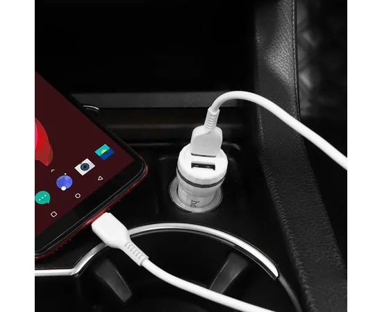 АЗУ Hoco Z27 Staunch (2USB 2.4A) (+кабель Type-C)