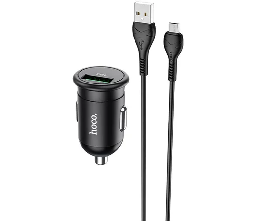 АЗУ Hoco Z43 QC3.0 (1USB/18W) + MicroUSB Черный