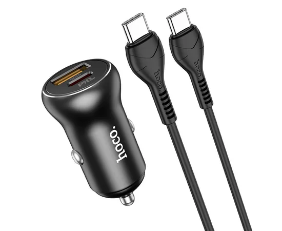 АЗУ Hoco NZ5 Smooth road PD30W + QC3.0 + Type-C to Type-C Черный