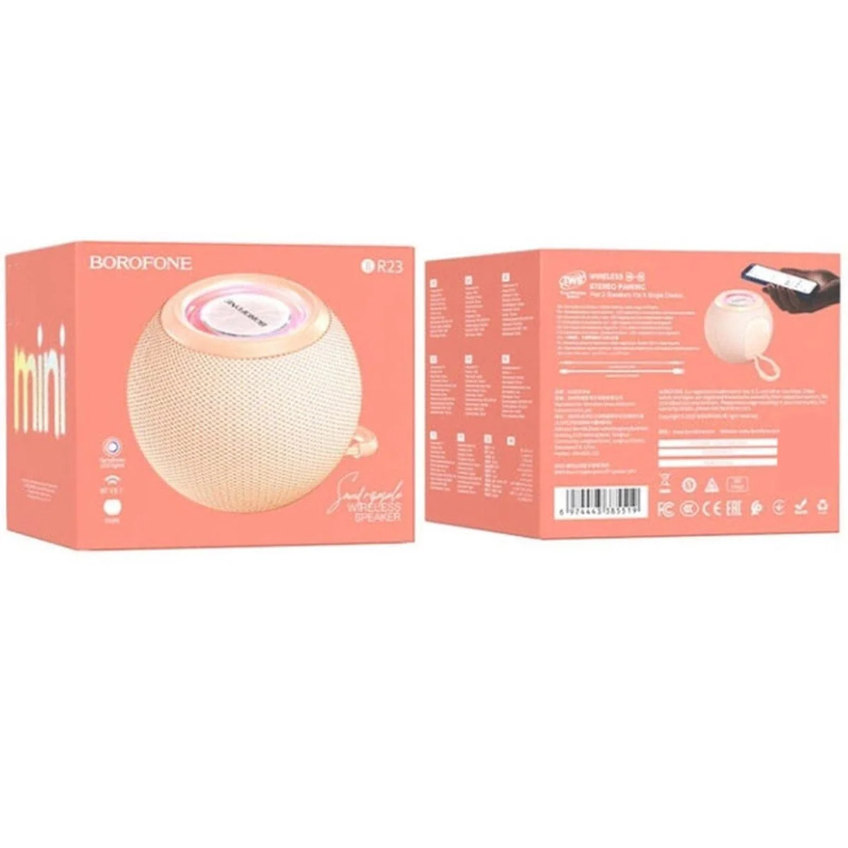 Bluetooth Колонка Borofone BR23 Sound ripple sports Pink