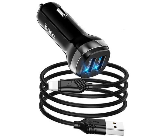 АЗУ Hoco Z40 (2USB 2.4A) + Lightning Черный