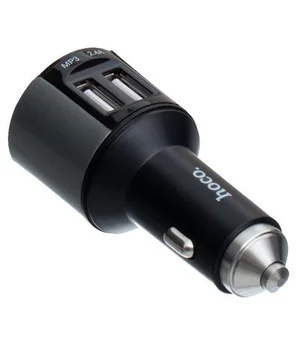 АЗУ FM модулятор Hoco E19 (2USB 2.4А) Чорний / Сірий