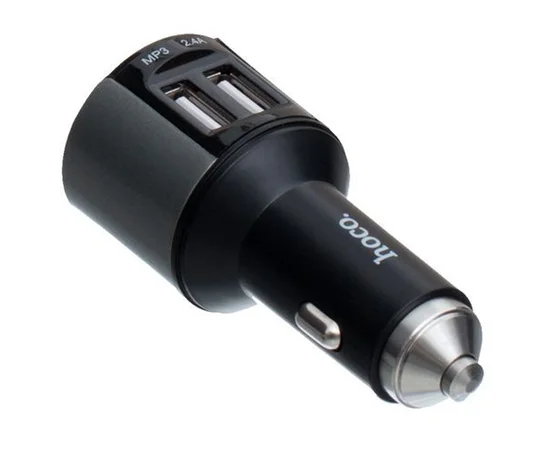 АЗУ FM модулятор Hoco E19  (2USB 2.4А) Черный / Серый