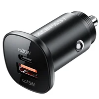 АЗУ Acefast B1 mini 38W (USB-C+USB-A) dual-port metal car charger Black