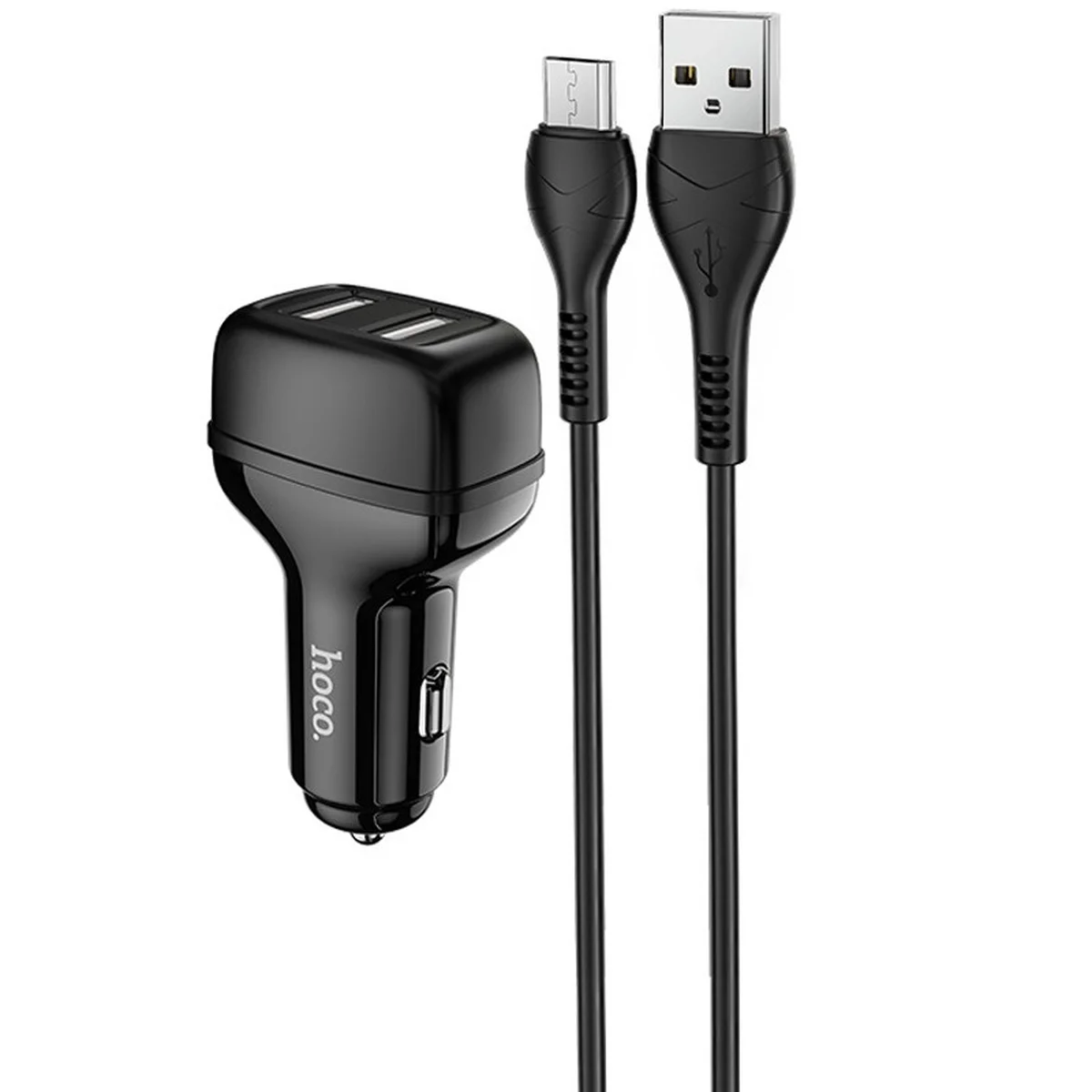 АЗП Hoco Z36 (2USB / 2.4A) + MicroUSB Чорний