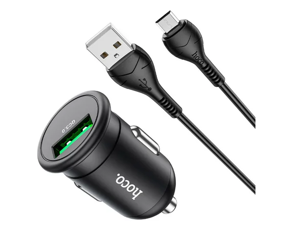 АЗУ Hoco Z43 QC3.0 (1USB/18W) + MicroUSB Черный