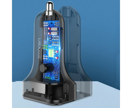 Комплект USAMS U35 3IN1 Charging Cable 1M +C13 2.1A Dual USB Car Charger Черный