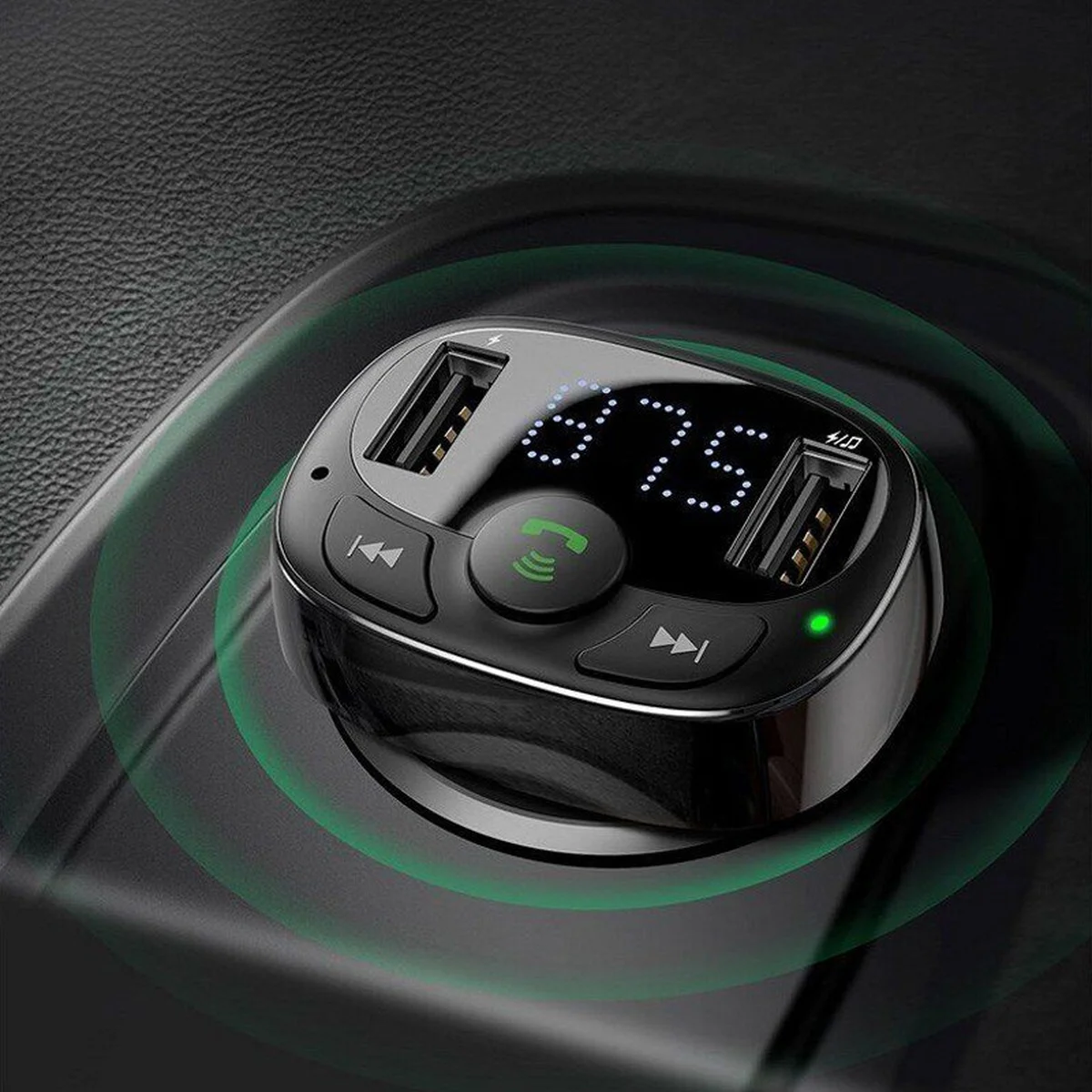 АЗУ FM модулятор Baseus Standart Edition 2.4A 2USB (CCTM-01) Черный