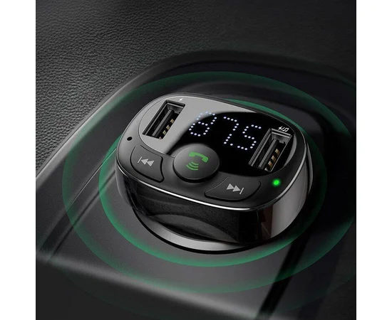 АЗУ FM модулятор Baseus Standart Edition 2.4A 2USB (CCTM-01) Черный