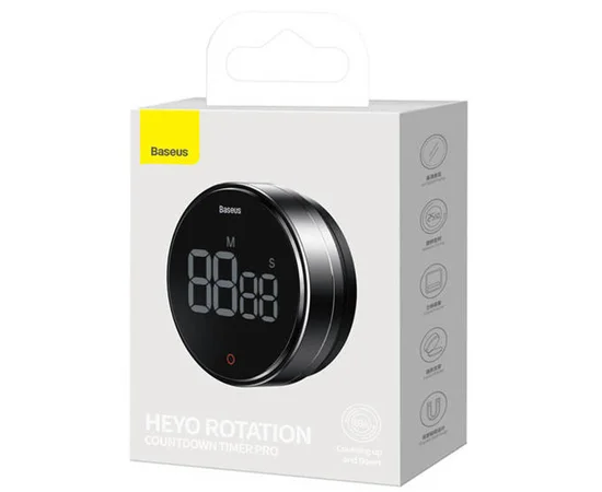 Електронний таймер Baseus heyo rotation countdown timer Pro (FMDS000013) Dark Gray