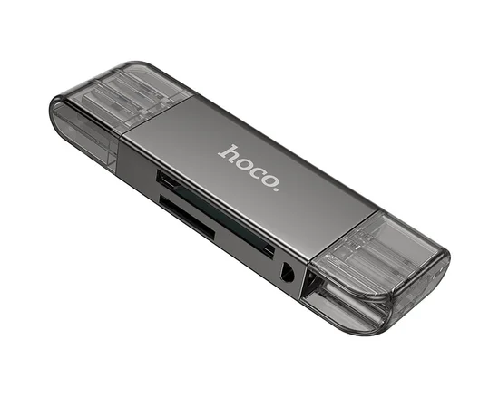 Картридер Hoco HB39 USB/Type-C 3.0 high-speed card reader Metal gray