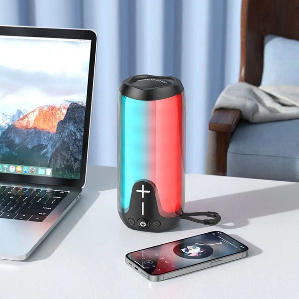 Bluetooth Колонка Borofone BR33 Pulse color sports Black