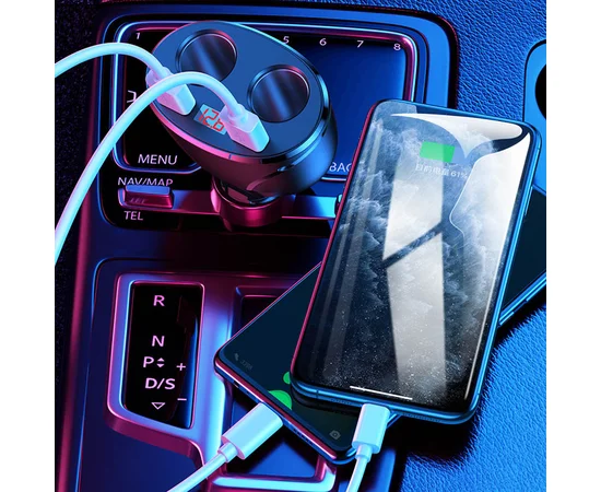 АЗП Usams US-CC099 C16 96W Dual USB Digital Display Чорний