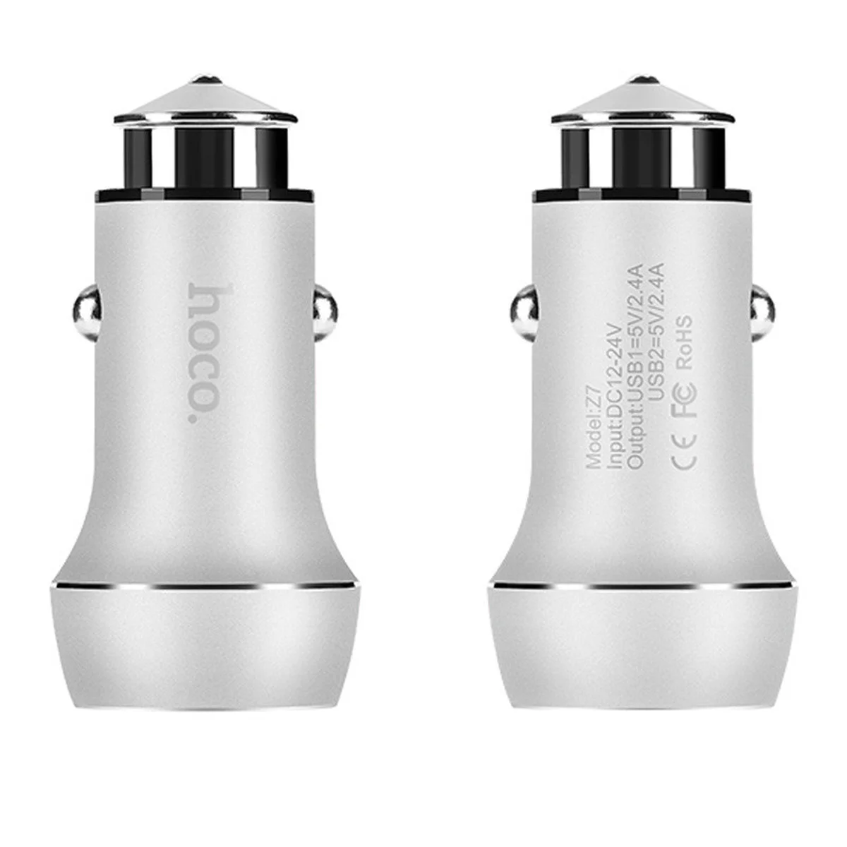 АЗУ Hoco Z7 (2USB/2.4A) Стальной