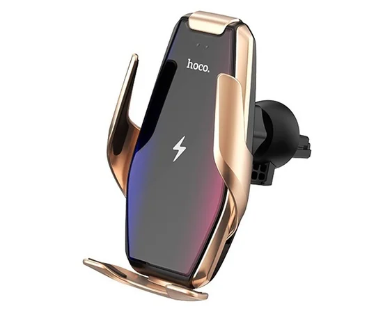 Автодержатель с БЗУ Hoco S14 Золотой