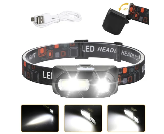 Налобний ліхтар LED Double light 1804 Black