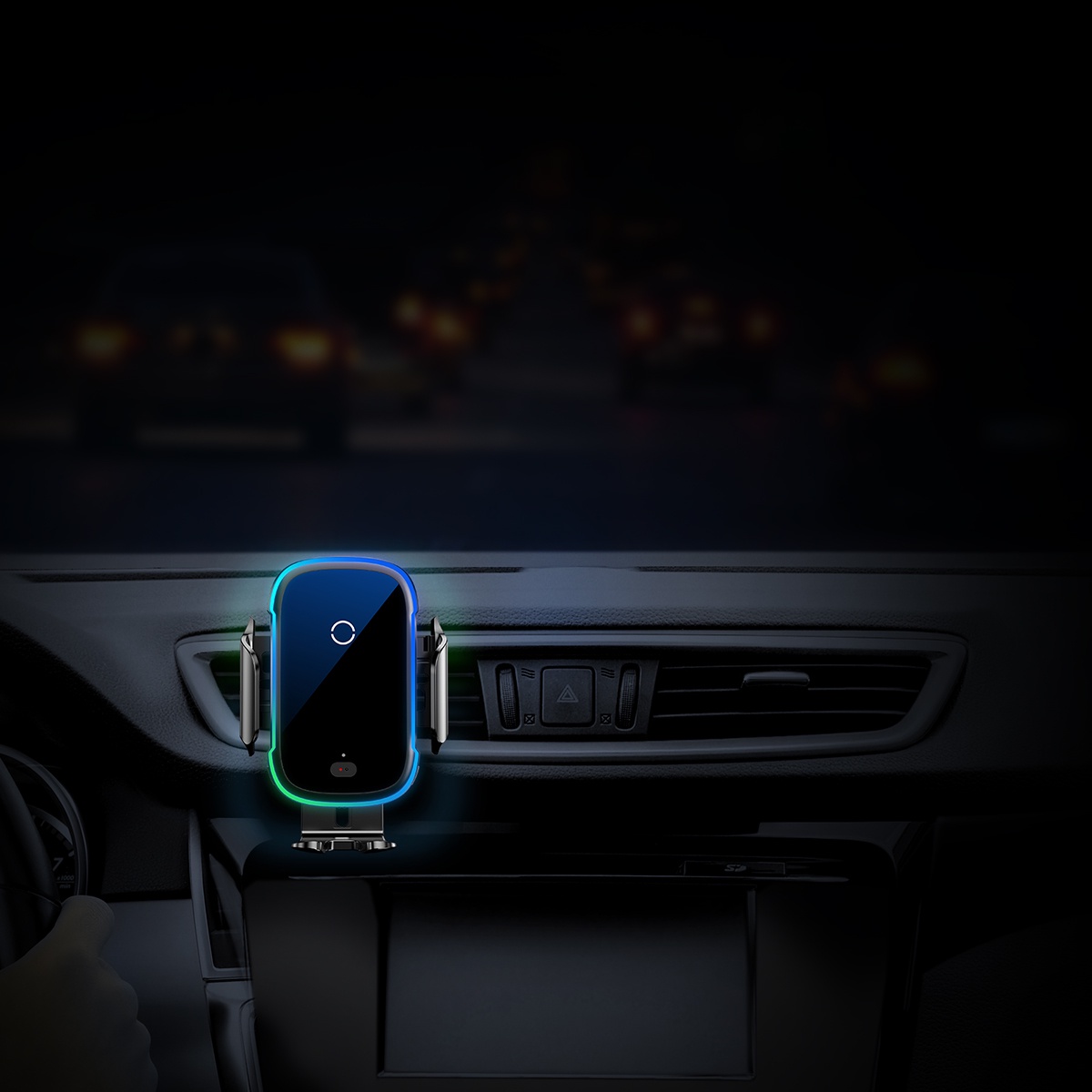 Автоутримувач із БЗУ Baseus Light Electric 15W (WXHW03) Чорний