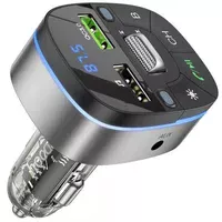 АЗУ FM модулятор Hoco E71 Crystal transparent QC3.0 Jazz black