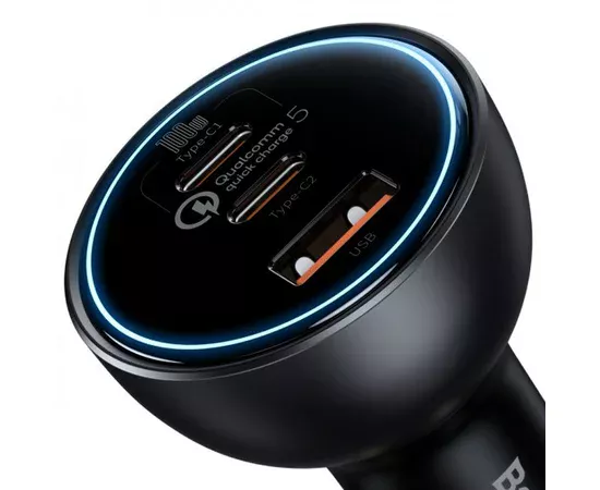 АЗУ Baseus Qualcomm® QC5 Multi-Port 2xType-C+USB 160W (з cable Type-C to Type-C 100W (20V/5A) 1m) Сірий